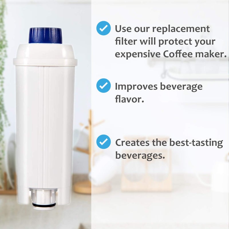 PUREUP 2 packs Water Filter Compatible with Longhi Filter DLSC002 ECAM, ETAM, DLS C002, EC680, EC800, Water Filter Cartridges Activated Carbon Softener - Image 2
